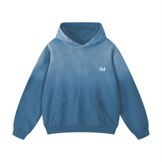 Heavyweight Sunfade Oversized Hoodie - Blue