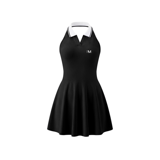 Women's Collared Halter A-Line Tennis Dress