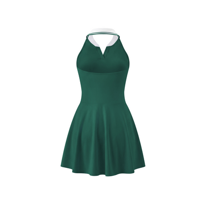 Women's Collared Halter A-Line Tennis Dress