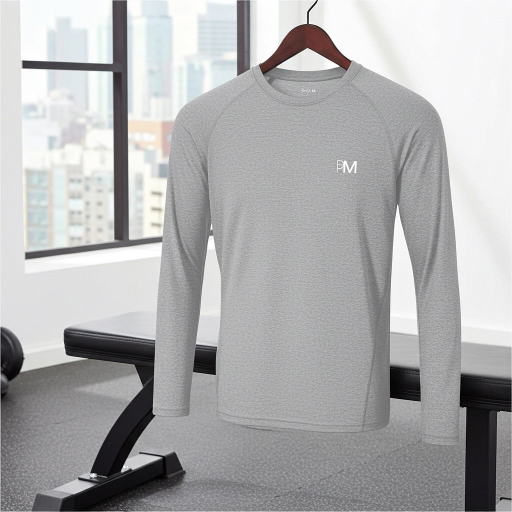 Long Sleeve Gym T-Shirt - Grey